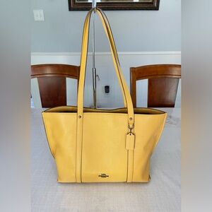 Mustard yellow coach tote Gem
